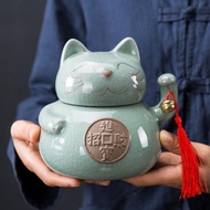 Lucky Cat Kiln Tea Pot Ceramic Sealed Pot Large Stoneware Storage Pot Pu'er Tea Large Size Tea Pot 3