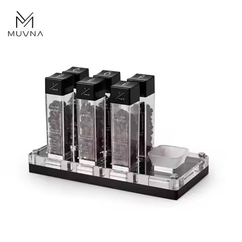 MUVNA Espresso Bean Storage-6 Tubes Coffee Bean Cellars for Keep Bean Fresh Dose Storage Container w