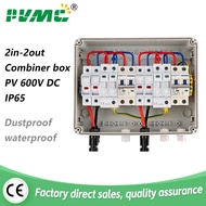 Solar photovoltaic PV Combiner Box With Lightning Protection 2 input 2 out DC 1000V Fuse 600V MCB SP