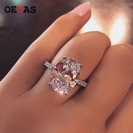 OEVAS Classic 100 925 Sterling Silver Oval High Carbon Diamond Gemstone Wedding Engagement Ring Fine Jewelry Gift Wholesale