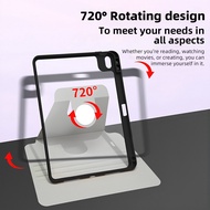 For iPad 720 Rotation Protective Case | Anti-Bend Acrylic Back Panel Stand Cover