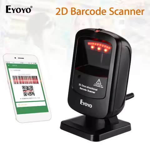 Eyoyo EY-2200 2D Desktop Barcode Scanner Omnidirectional USB Wired Barcode Reader Platform Scanner A