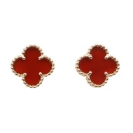 [Pre-owned] Van Cleef & Arpels Sweet Alhambra Carnelian Earrings VCARN6BO00 K18PG (Pink Gold) Sweet 