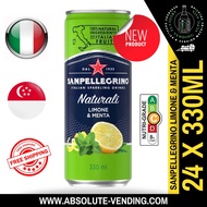 [CARTON] SAN PELLEGRINO Limone &amp; Menta Sparkling Mineral Water 330ML X 24 (CAN) - FREE DELIVERY within 3 working days!