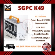 SGPC K49 ITX Vertical GPU Desktop PC Case Casing Type C USB3.0 SFX Premium Full Aluminum PCIE Riser Compact