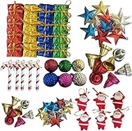 FI - FLICK IN 70pcs 3ft to 8ft Christmas Tree Decoration Ornaments Props Combo Pack of Gift Box, Sta