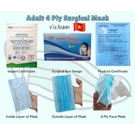 Vietnam🇻🇳 Adult Surgical 4 Ply Mask 50 Pcs No Box