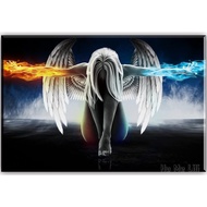 Fire And Ice Water Angel By Ho Me Lili Wall Art For Living Room Abstract Anime Oil  Decor Of Beautif