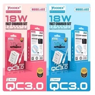 YOODEX A02 18w charger set, high quality, charging cable + charger head 18w micro v8/type-c Type-C T