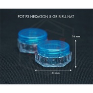 Pot Cream 5 G PS Hexagon / Pot PS / Pot Hexagon / Pot 5 g / Pot bahel / Pot Cream Cosmetic Container