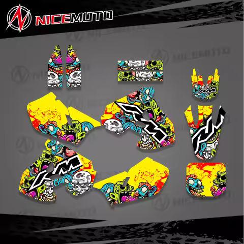 For Suzuki RM 125 RM 250 RM125 RM250 1999 2000 Motocross Fairing Graphics Background Decal Sticker P