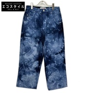 Tommy Jeans 藍色全印花染色低腰寬鬆牛仔褲 W27 L32 [二手]
