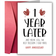 1pc New Year Card For Girlfriend Boyfriend (6.5*4.5in) For Him Her First Wedding Anniversary Card, F
