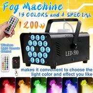 Smoke Fog machine 18 LED Lights fogging machine DJ Party Mesin Asap stage Remote Control LED family 
