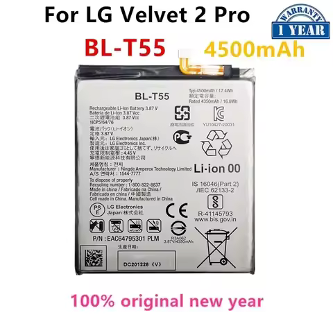 Original BL-T55 4500mAh Battery For LG Velvet 2 Pro BL T55 Mobile phone Batteries