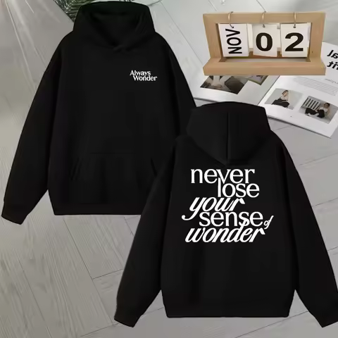 2025 Thai Drama The Secret of Us Autumn Winter Hoodie Always Wonder Letter Print Pullover Trendy Lon