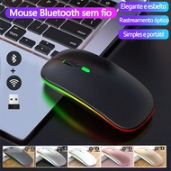 Optical Wireless Bluetooth Mouse Gamer Bluetooth 5.0 + 2.4 GHz Receiver 1600DPI Wireless Mause for Computer Laptop PC Macbook USB Rechargeable RGB Backlight Bluetooth Gaming Mouse