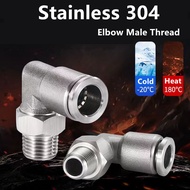 1pcs Stainless 304 Pneumatic Quick Coupling PL External Thread M5 1/8 "1/4" 3/8 "1/2" BSPT Air PU Ho