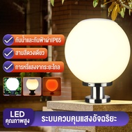 โคมไฟหัวเสา 50W/โซล่าเซลล์ (กลม) ปรับได้ 3 สี /ไฟสวนพลังงานแสงอาทิตย์ Solar lawn light Solar Garden 