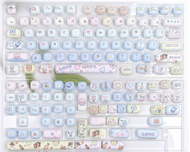 ปุ่มตัวอักษร MOG Bread Bun Keycaps PBT Heat Sublimation Anime Toy House สำหรับคอมพิวเตอร์ 68 87 81 9