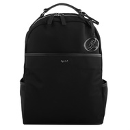 agnes b.-Cursive Metal B.front Concealed Buckle Nylon Portable/Backpack (Black) Medium