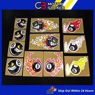 STICKER V8 BALL V8 BALL STICKER PANTUL CAHAYA STIKER MOTOR / R300