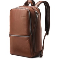 [sgstock] Samsonite Classic Leather Slim Backpack, One Size, Classic Leather Slim Backpack - [One Size] [Cognac]