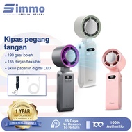 SIMMO Portable Fan Kipas Aircond 199 Gears Handheld Fan Kipas Mini Foldable Fan With LED Display Nec