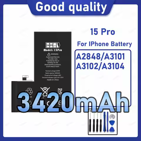 3420mAh Diagnostic Battery show genuine part no pop up message for iPhone 15 Pro battery