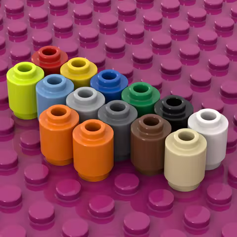 [Funbrick]Brick Round 1x1 Open Stud Building Blocks Toys Kids Collection Souvenir Pretend Play Decor