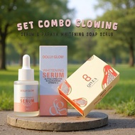 Combo Dolly Glow Whitening Serum dan Papaya Whitening Soap Scrub