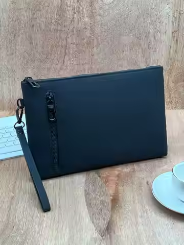 Business Simple Bag Fashion Casual Ultra-Thin Portable Zipper Wristlet Bag Cell Phone Bag Handbag Ar