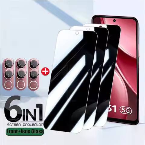 6-in-1 For Vivo Y31 5G Glass Vivo Y31 5G Tempered Glass Privacy Anti-Spy Cover Glue 9H Screen Protec
