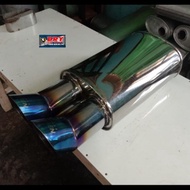 5ZIGEN DOUBLE SEBRING BLUE CAR EXHAUST FULL STENLESS TURBO MUFFLER