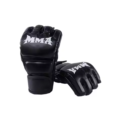 Professional Boxing Training Gloves Half Finger Leather Cushion for Adult Sanda Boxing UFC Training 
