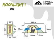 TENDA 1P TentBM. Merapi Mountain Moonlight 1. 1 person tent. Single tent. Light tent. Storm tent. Cl