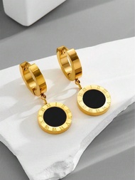 1 Cặp bông tai bằng thép không gỉ phong cách La Mã cổ đại Bông tai không đau không gây dị ứng Quà tặ