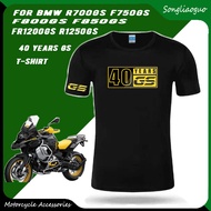 For BMW R1200GS F750GS F850GS R1250GS F800GS Adventure T Shirt Motorcycle O-Neck 40 Years GS New T-S