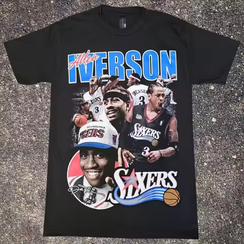 American Loeb Allen Iverson Basketball Graphic T-Shirt Men's Women's T-Shirt Summer Vintage Fashion 