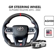 Toyota GR Vellfire Alphard Carbon Steering PnP All Model agh30 anh30 ah20 anh20 sport stereng