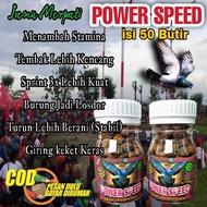 JAMU MERPATI POWER SPEED 50 BUTIR pil penambah tenaga cc 3x lipat doping merpati balap obat burung m