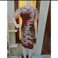 DRES GAUN TENUN BROKAT TILE PREMIUM