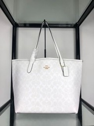 COACH全新USA✅Full set hkluxehk 🎁 Large City Tote Bag White