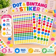 Dot Stiker Edukasi Anak - Stiker Bulat Bintang DIY Aktivitas Motorik Halus KIDSINK