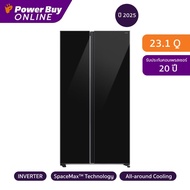 Samsung ตู้เย็น Side by Side SpaceMax Technology 23.1 คิว Inverter (สี Clean Black) รุ่น RS70F65Q1BS