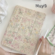 INS Creative Retro Oil Painting Flower For IPad10.2 Shell Ipad10th 360° Rotate Holder Cover Mini6 Case Ipad9.7 Air5 Anti-fall Case Pro11/ipad12.9 Anti-bending Cover Ipad7th Shell