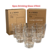 IKEA Reko Clear Drinking Glass Cafe Mug Glass Coffee Cup Glass Cup Transparent Cawan Gelas Kaca Jern