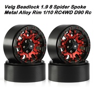 Beadlock 1.9 8 Spider Spoke Metal Alloy Rim 1/10 1/12 RC4WD D90 RC mn999 HBR1001
