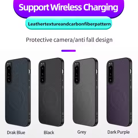 For Sony Xperia 5 II Carbon Fiber Matte Magnetic Phone Case For Sony Xperia 5 III Shockproof Silicon