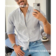 kemeja lelaki lengan panjang baju kemeja lelaki kemeja lelaki Ready Stock Cross-Border New Style Ama